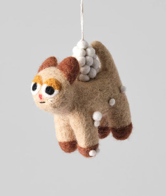 Kelly, Cat in Snow - Felt Hanging Decoration