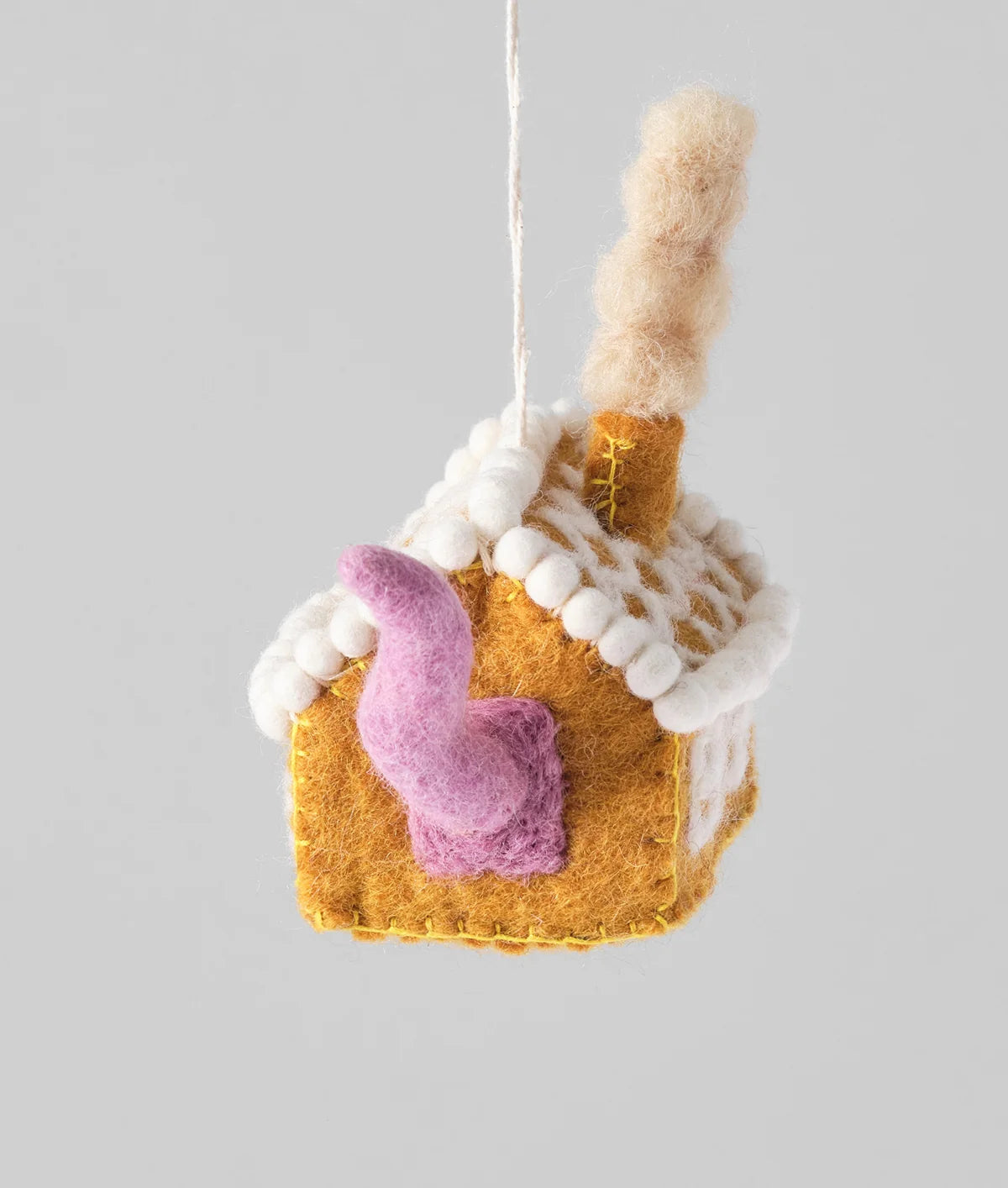 Gretel, Cat in Gingerbread House Felt Decoration