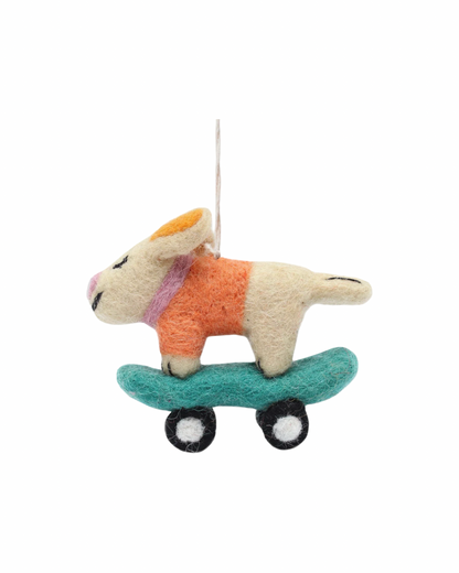 Bert, Skateboarding Dog Felt Decoration