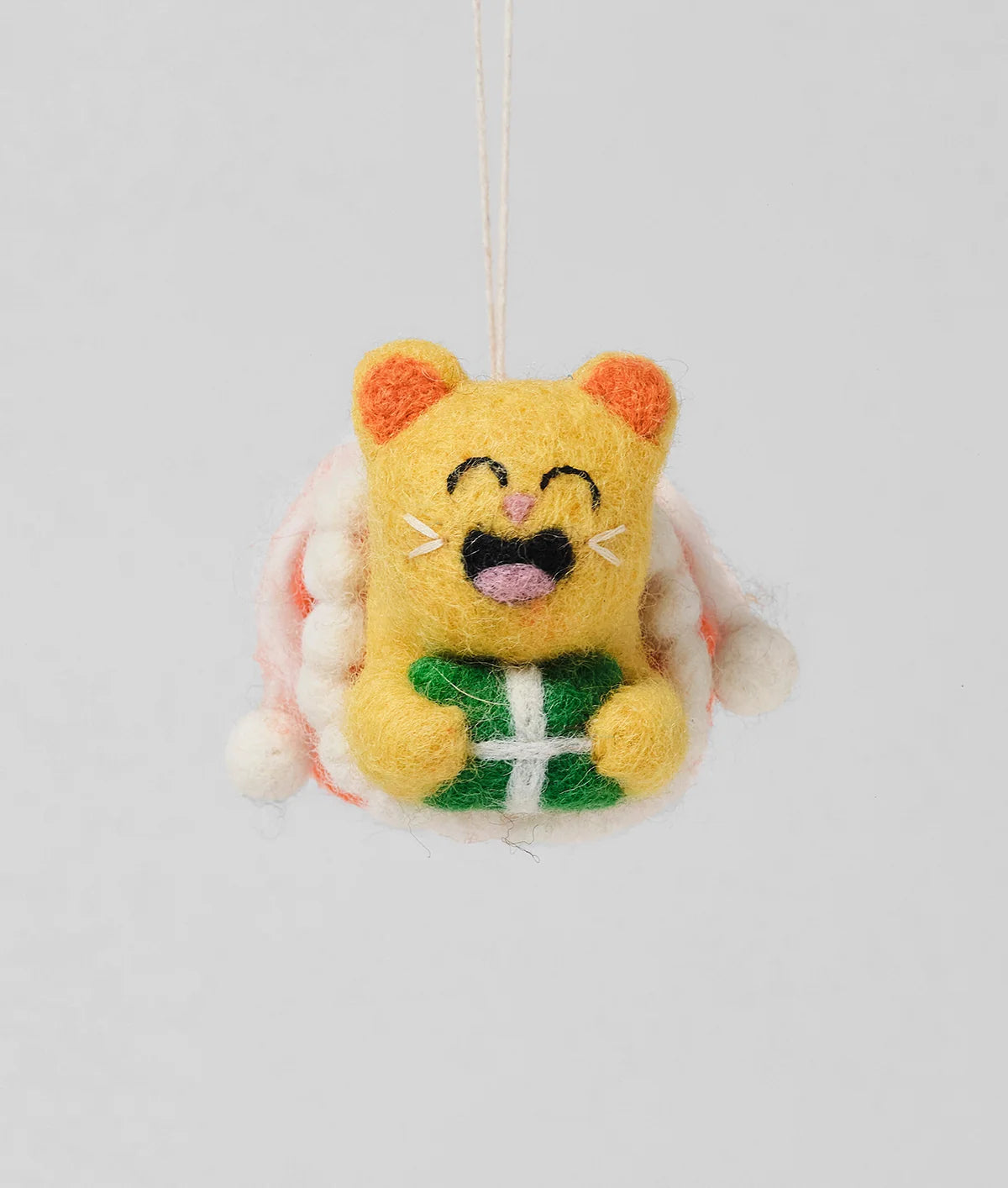 Misty, Cat In Santa Sack  Felt Decoration
