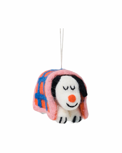 Mimi, Dog Under Blanket Felt Decoration