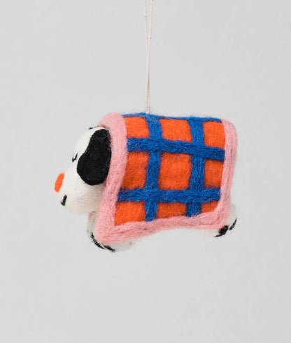Mimi, Dog Under Blanket Felt Decoration