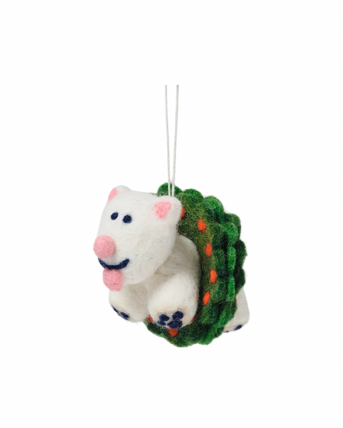 Spud Dog in Wreath Felt Decoration
