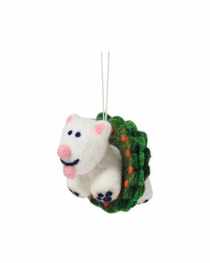 Spud Dog in Wreath Felt Decoration