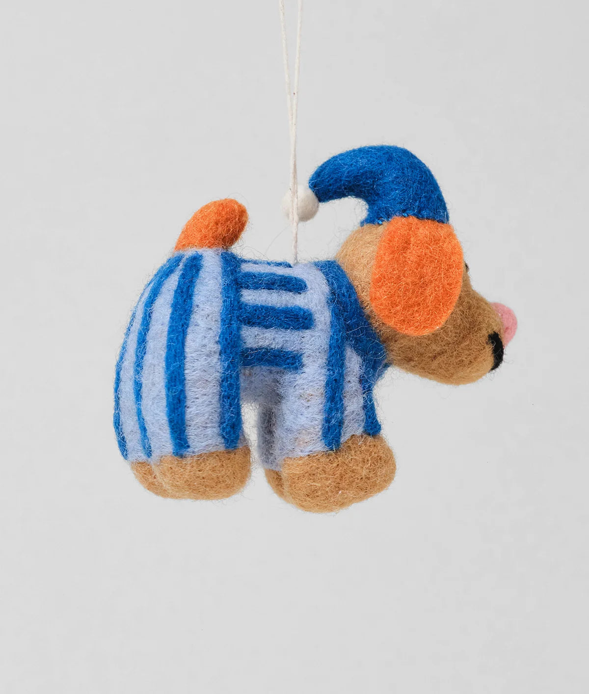 Snoozy Dog in Pyjamas Felt Decoration