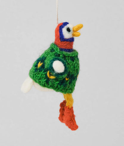 Big Bird with Shopping Bag Felt Decoration