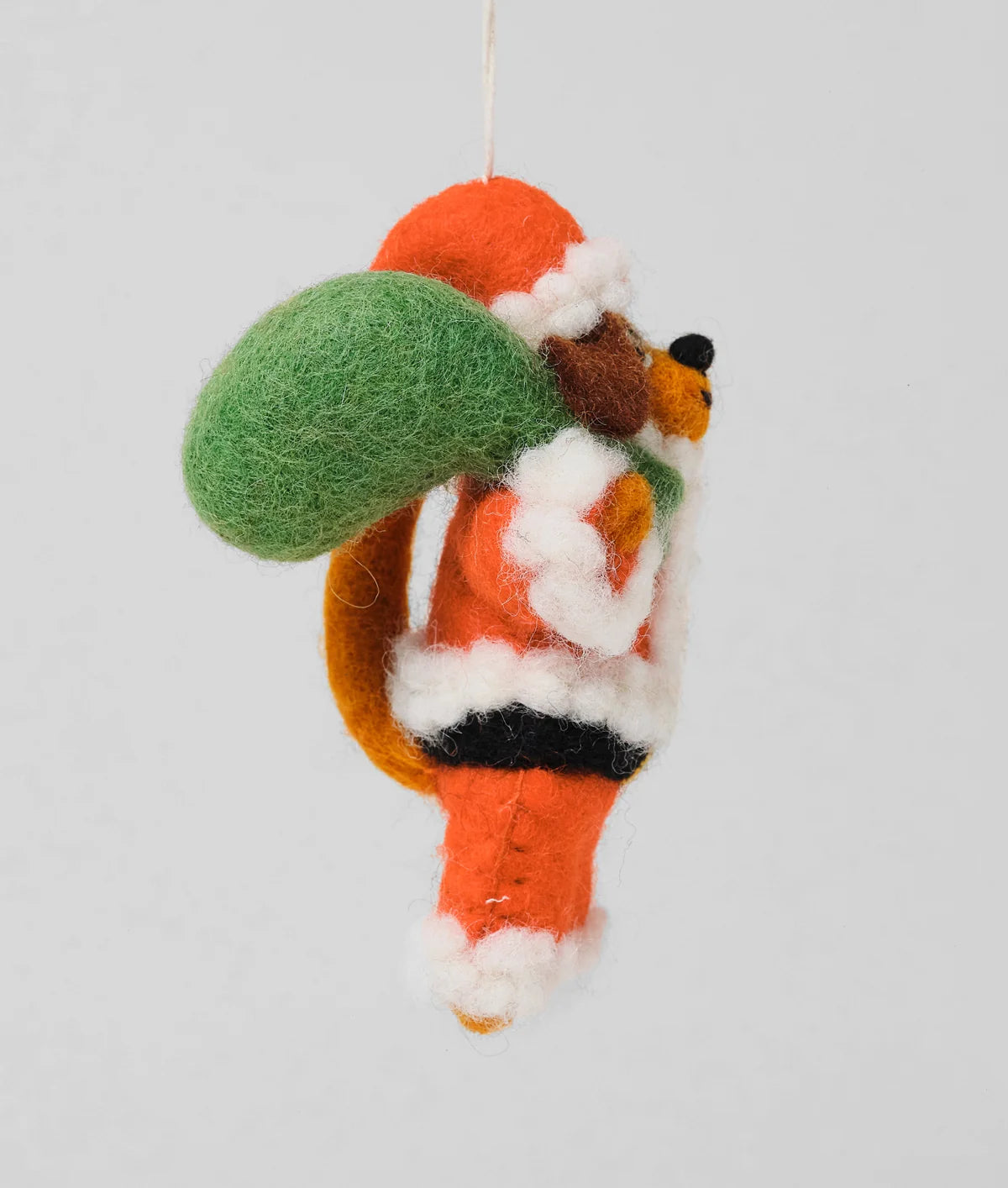 Dog in Santa Costume Felt Decoration