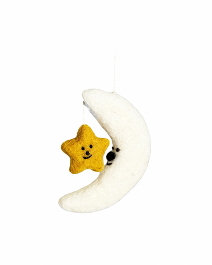 Moon & Star Felt Decoration