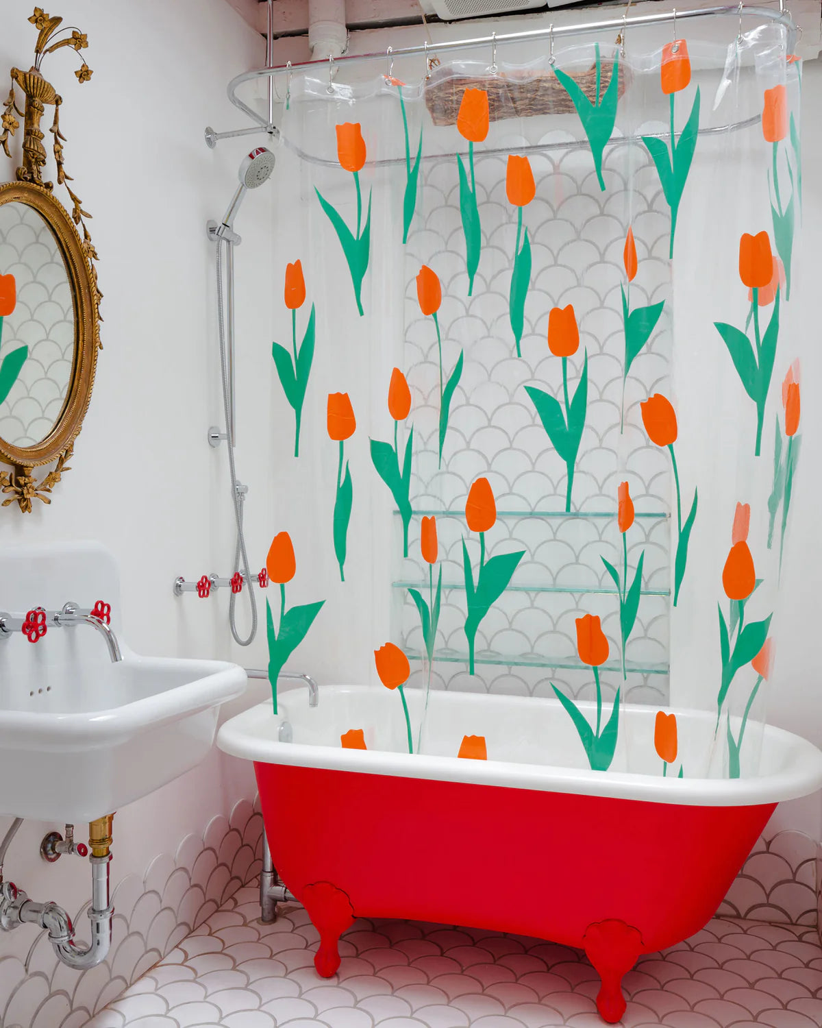 Red Tulip Shower Curtain