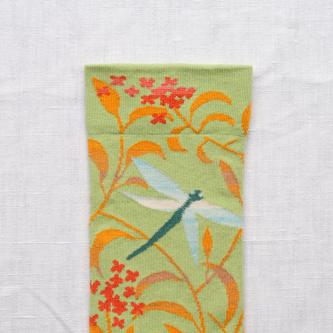 Lime Dragonfly Socks