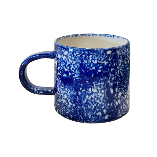 Cobalt Sponged Mug - White