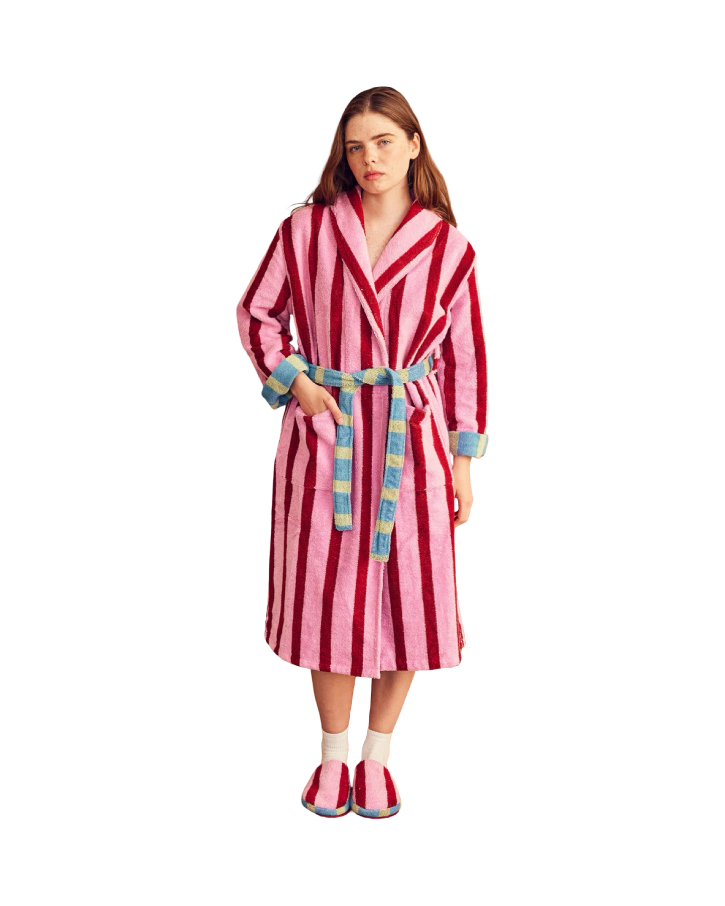 Magnolia Stripe Bathrobe