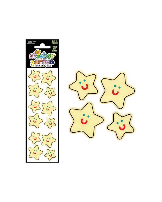 Glow in the Dark Happy Stars Sticker Sheet