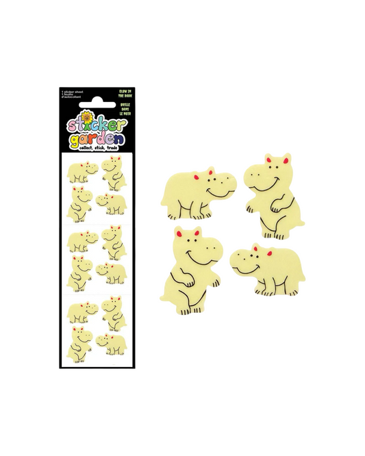 Glow in the Dark Hippos Sticker Sheet