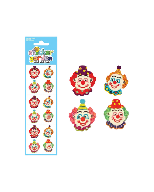 Sparkle Clown Sticker Sheet