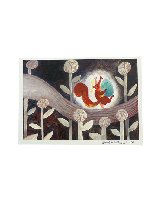 Squirrel and Egg A4 Print