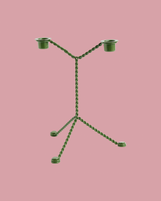 Wire Candle Holder - Green