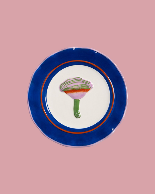 Magic Mushroom Plate - Dark Blue