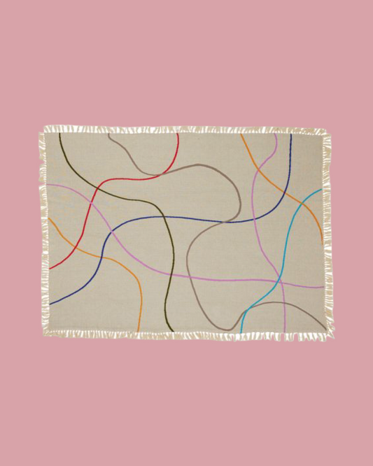 Outline Throw - Sand/Multicolour