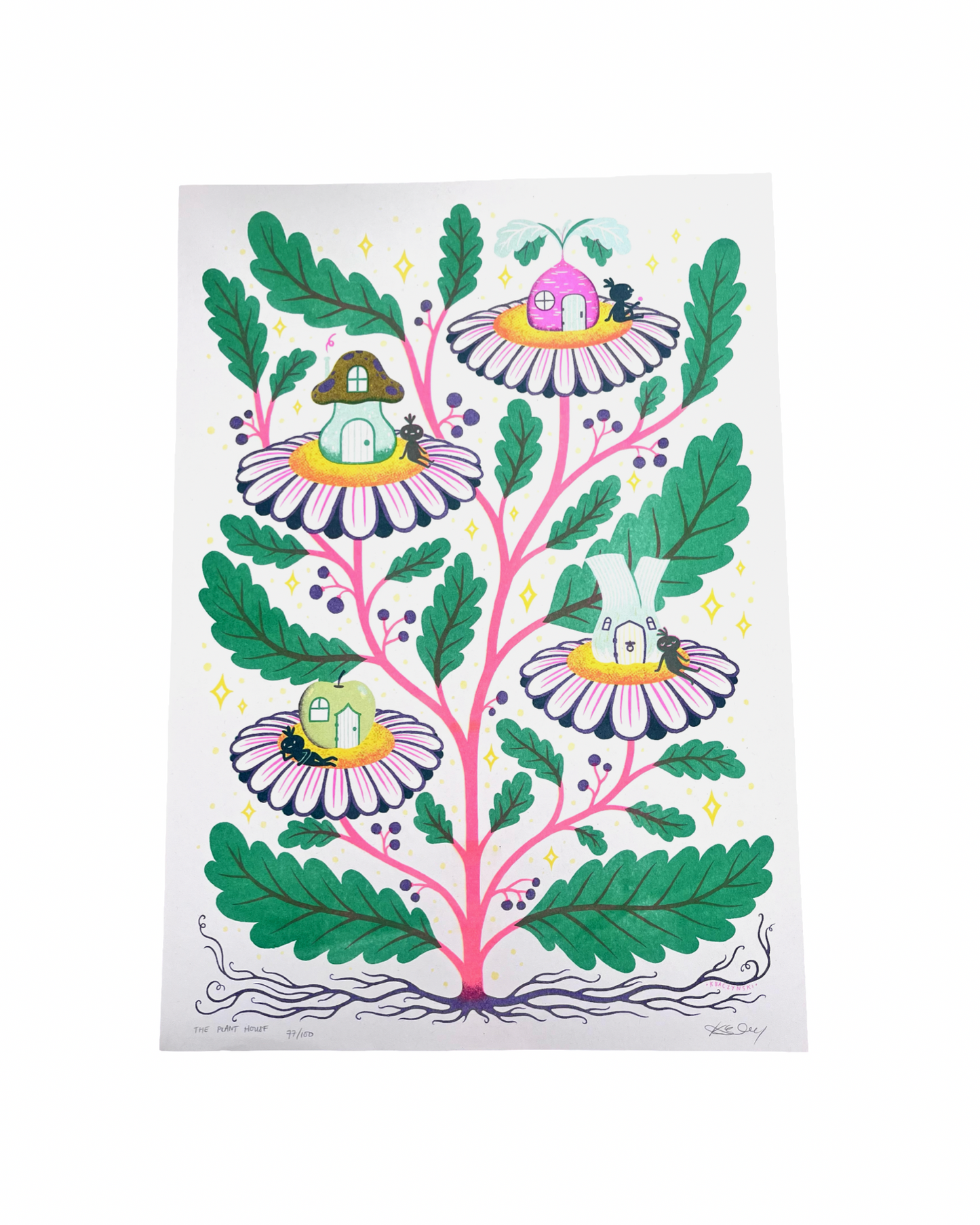 The Plant House A3 Riso Print