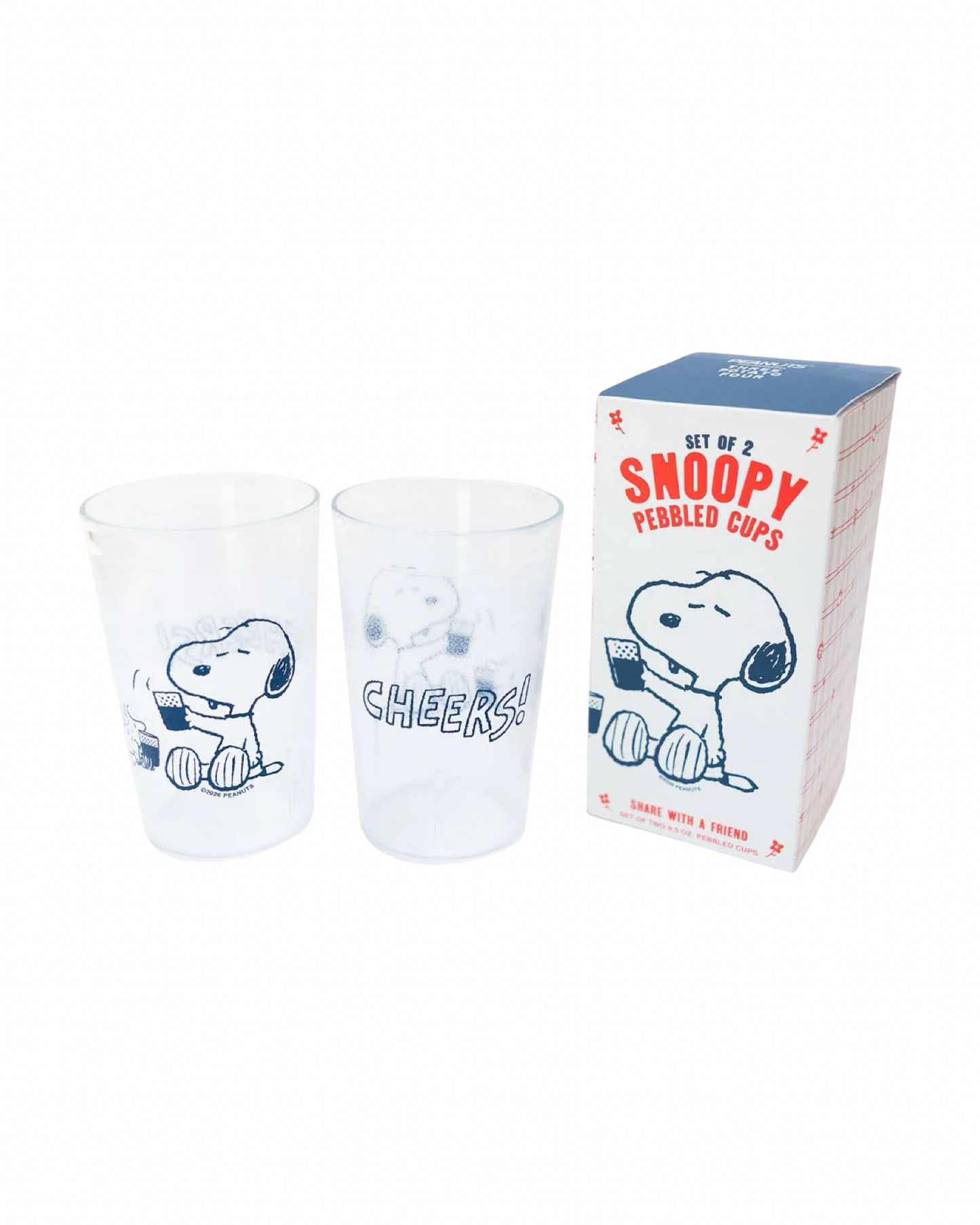 Snoopy "Cheers!" Pebbled Plastic Cups