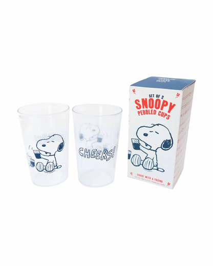 Snoopy "Cheers!" Pebbled Plastic Cups
