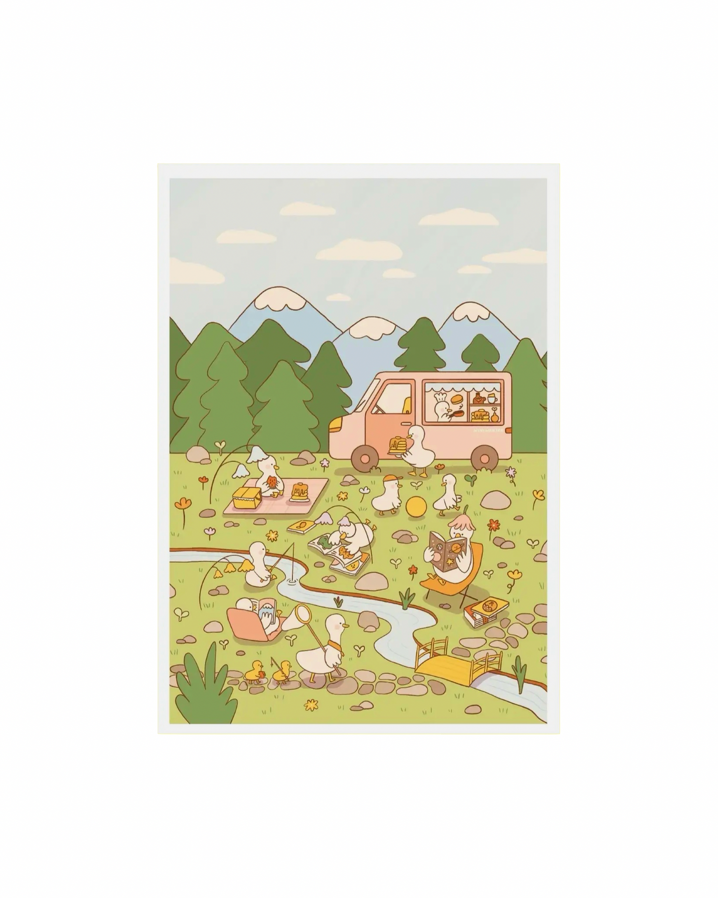 Summer Day With Friends A4 Print