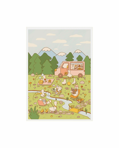 Summer Day With Friends A4 Print