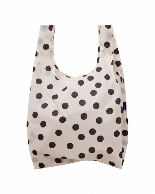 Standard Baggu : Cream & Black Polka Dots