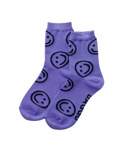 Lavender Happy Crew Socks