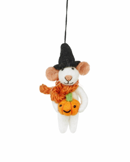 Sabrina the Pumpkin Mouse Felt Decoration