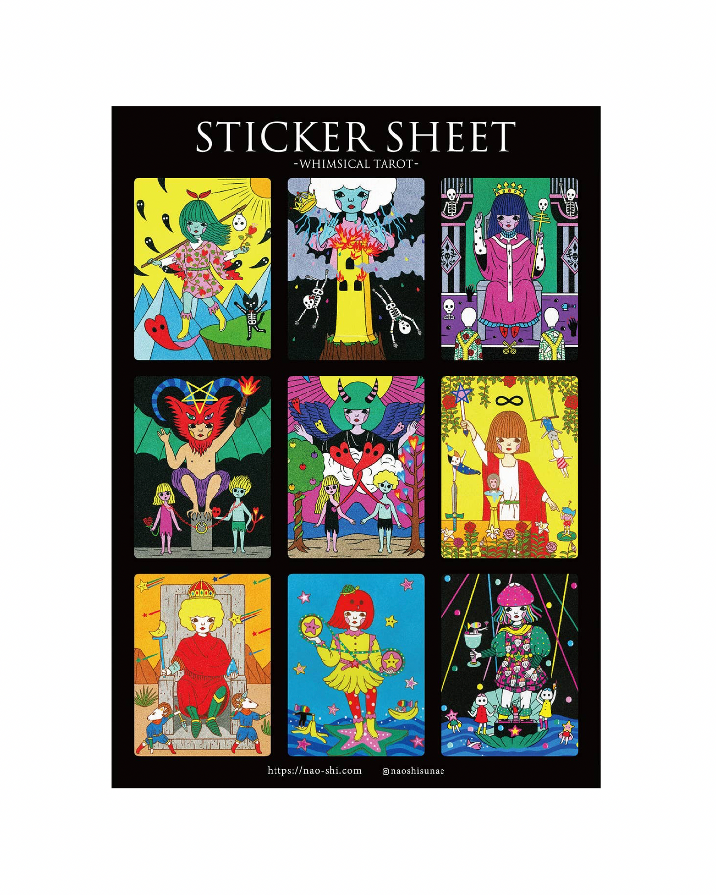 Whimsical Tarot Sticker Sheet