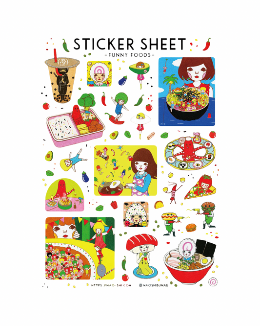 Funny Foods Sticker Sheet