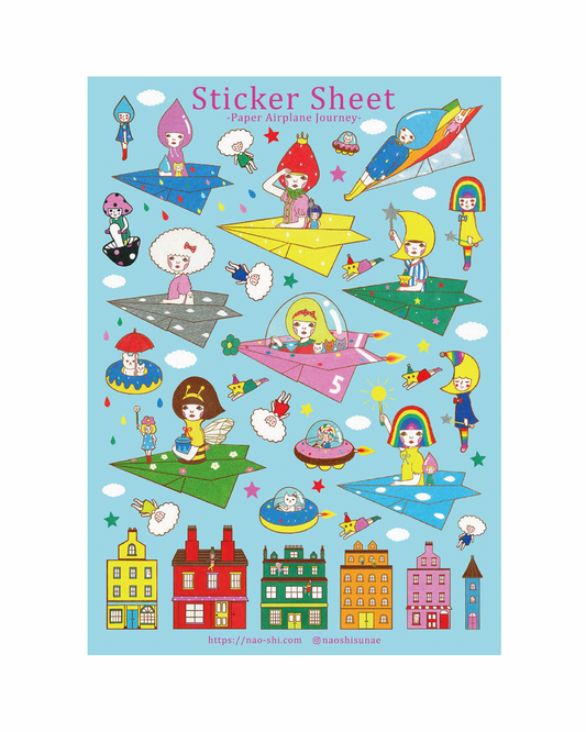 Paper Airplane Journey Sticker Sheet