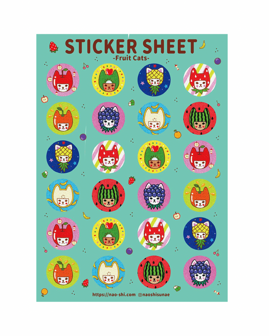 Fruit Cats Sticker Sheet