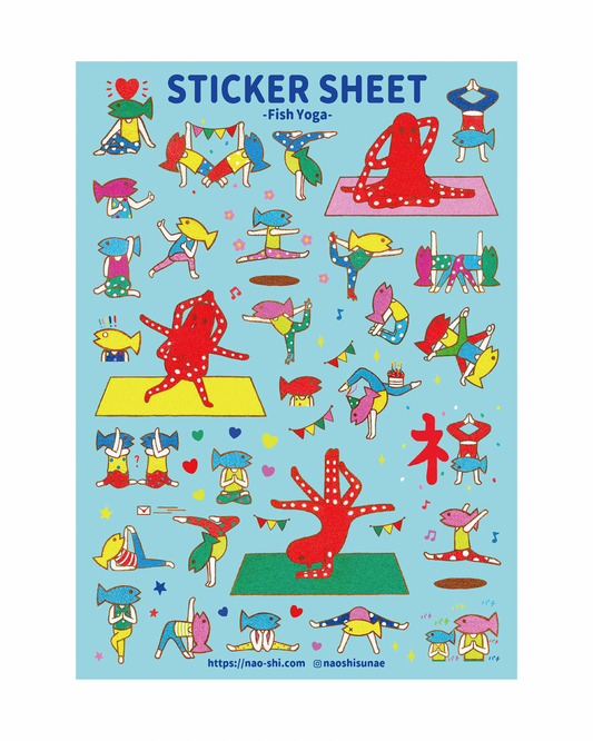 Fish Yoga Sticker Sheet