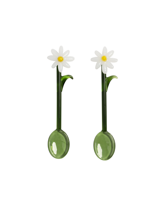 Flora Glass Spoons - Set of 2