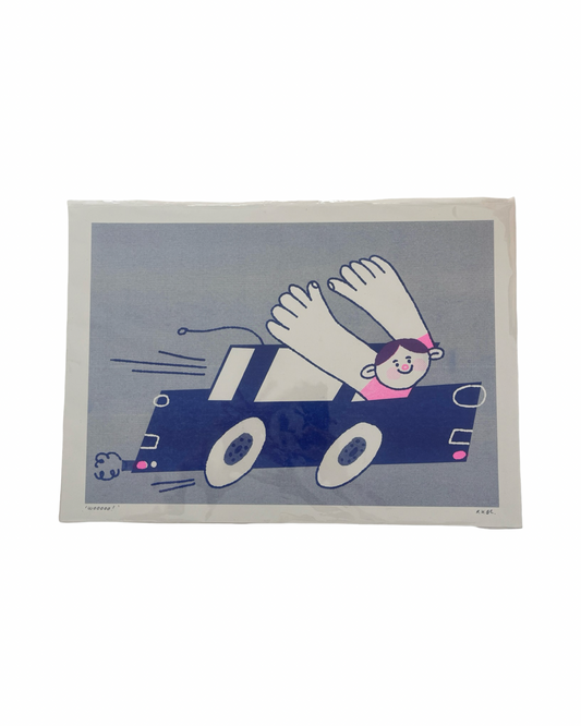 Wooooo! A3 Risograph Print