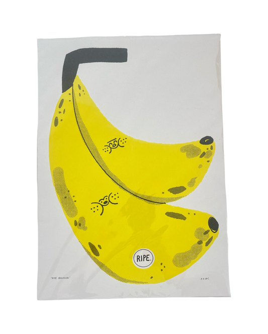 Ripe Bananas A3 Risograph Print