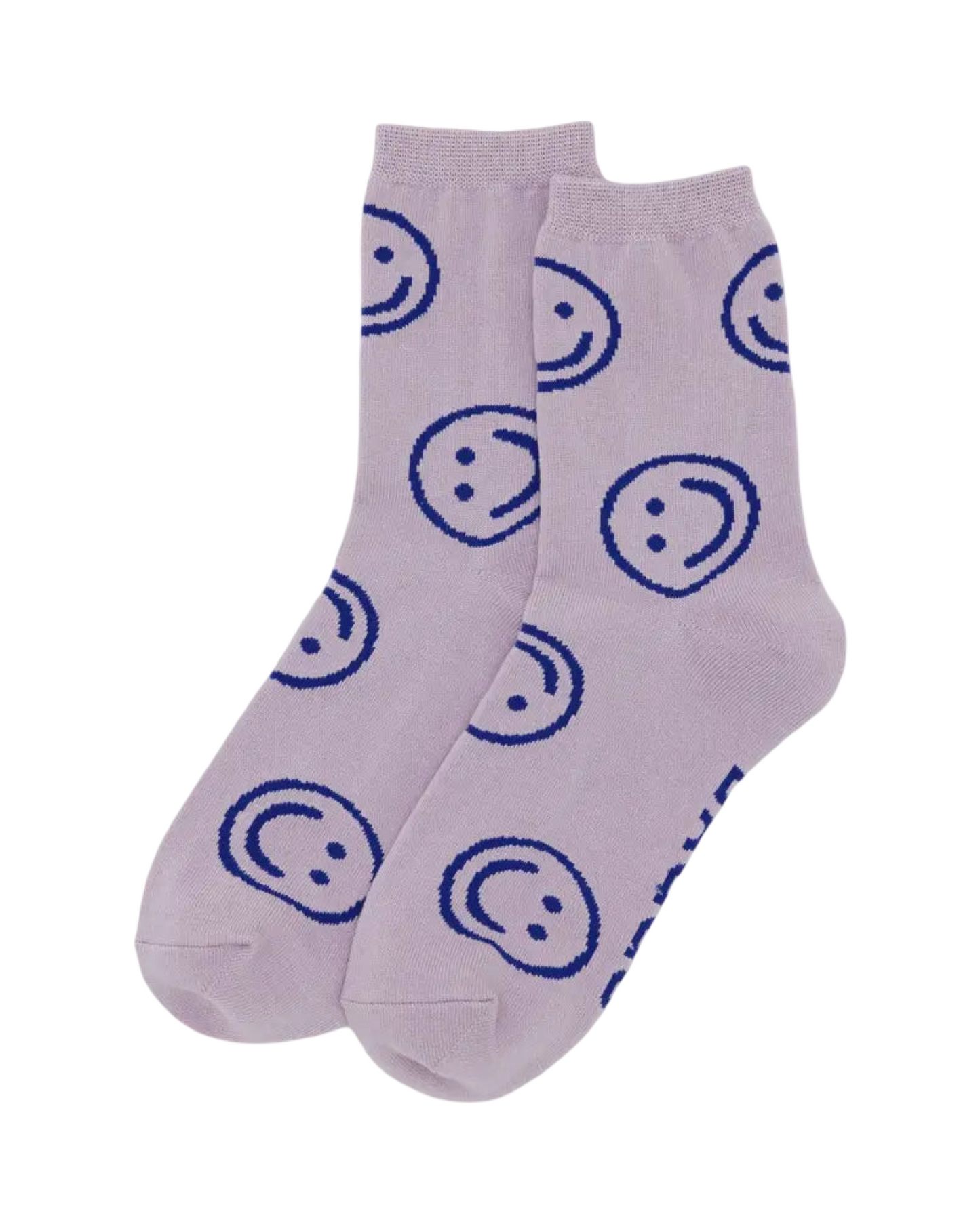 Dusty Pink Happy Crew Socks