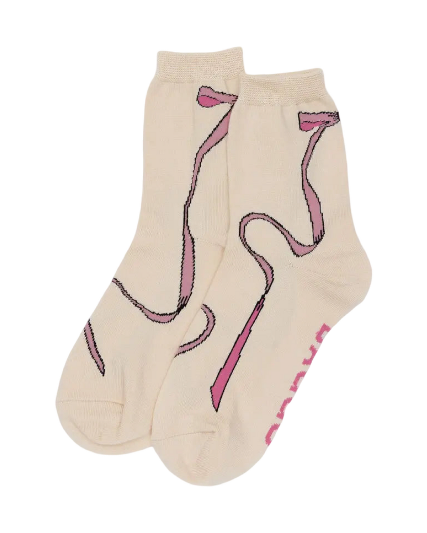 Pink Bow Happy Crew Socks