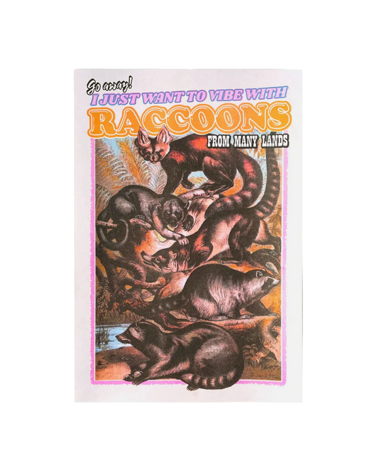Raccoons from Many Lands Risograph Poster