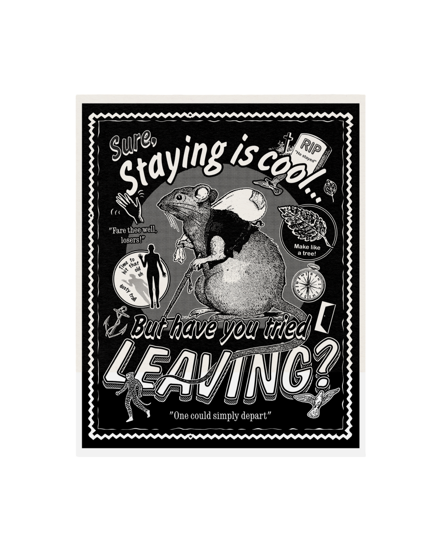 Leaving Risograph Print