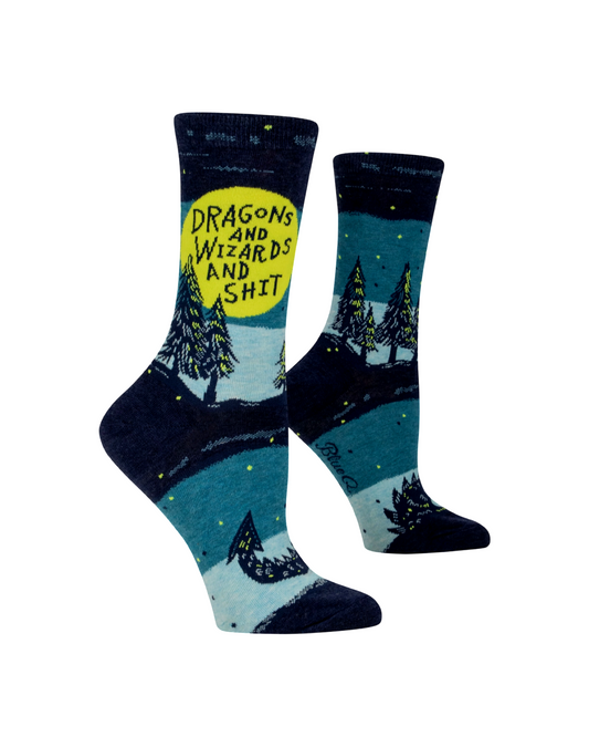 Dragons and Wizards and Shit Womens Socks