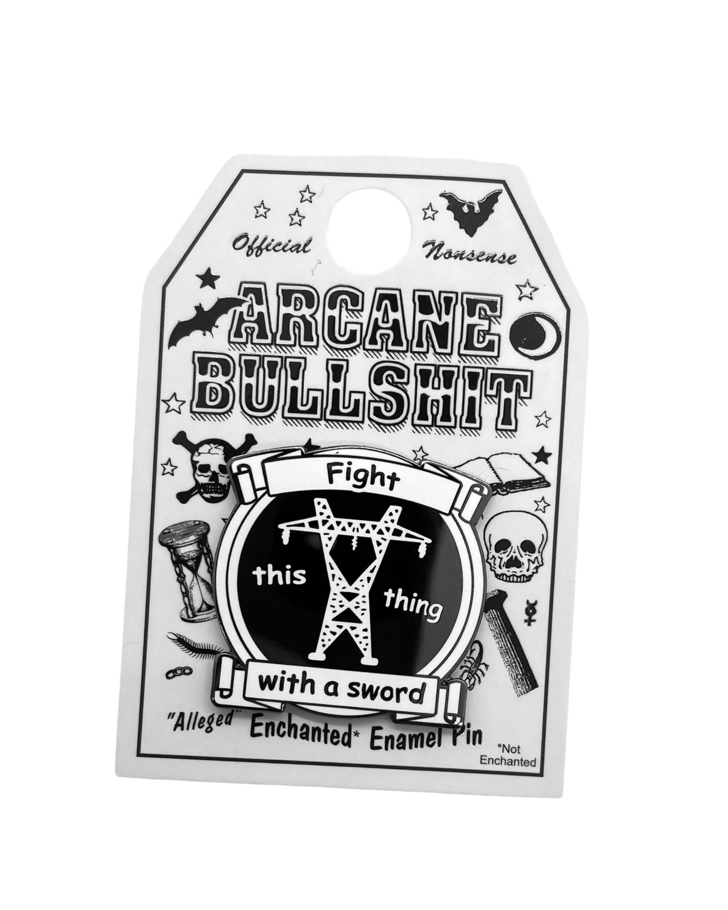 Fight This Thing With a Sword Enamel Pin