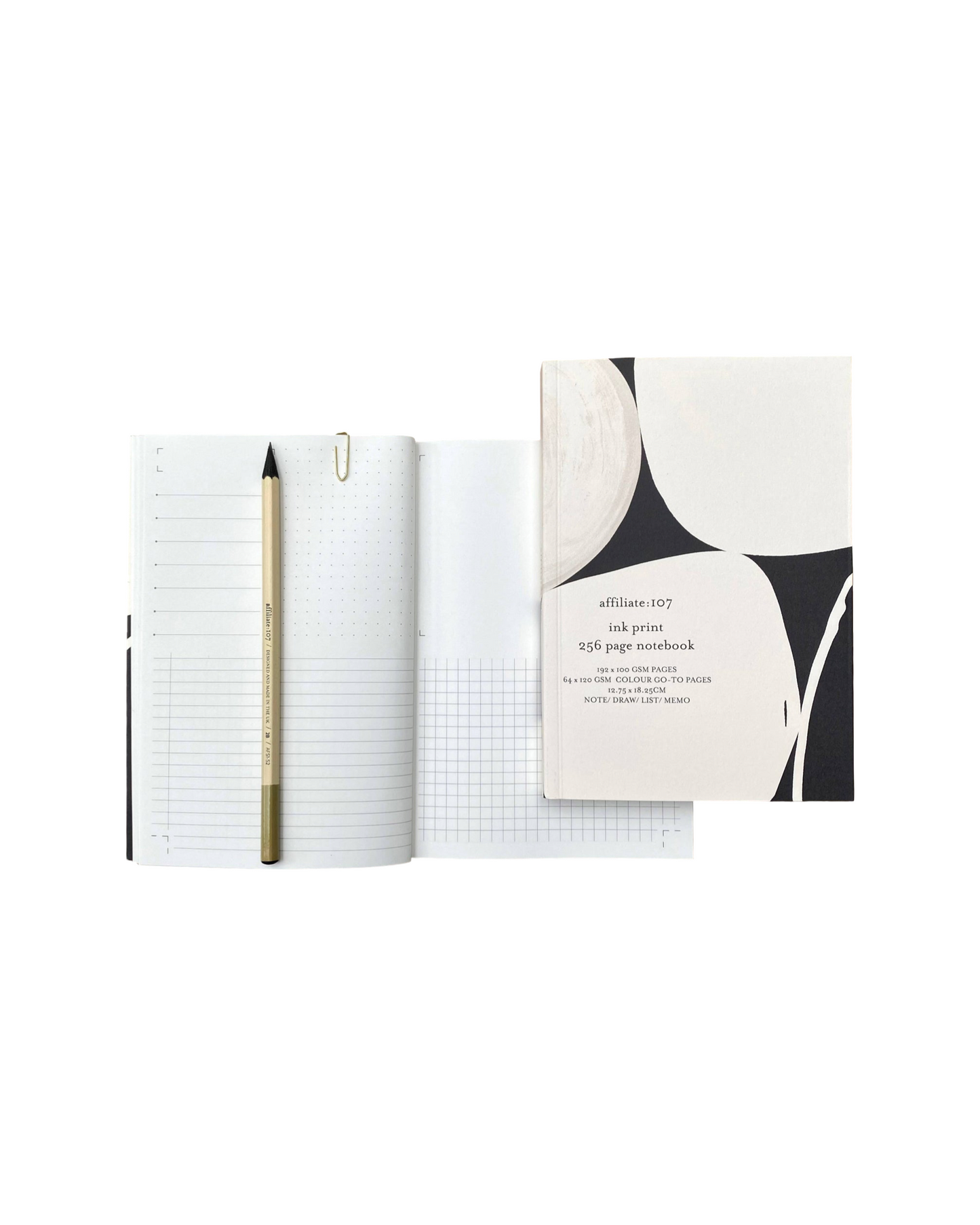 Affiliate:107 Ink Graphic Monotone Multifunctional Notebook