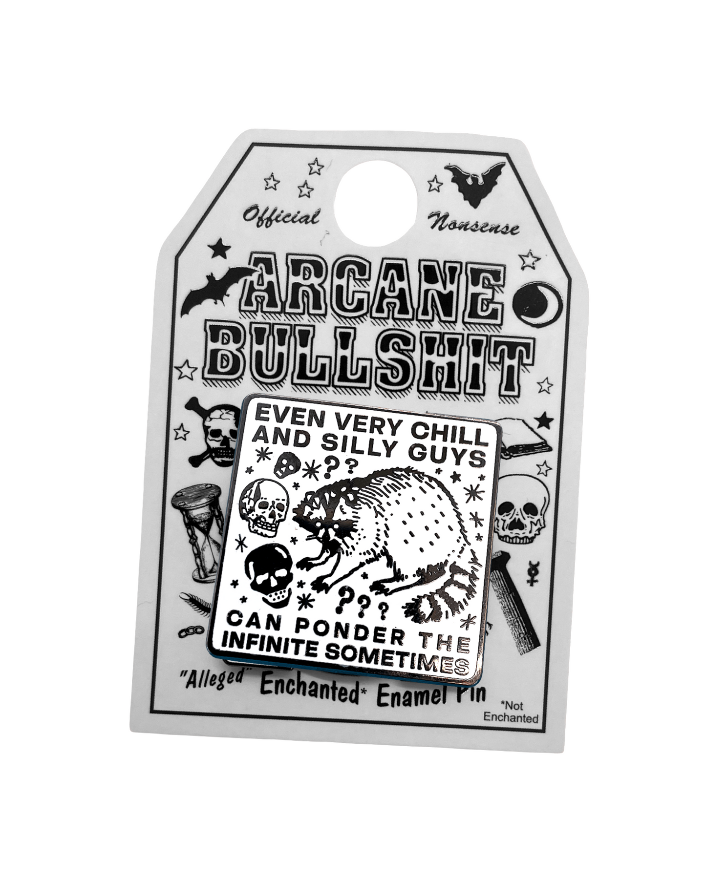 "Ponder the Infinite" Pin: Black/White