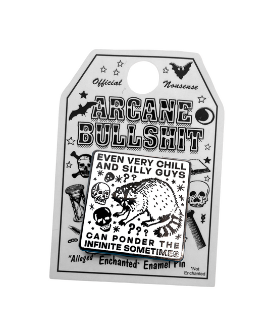 "Ponder the Infinite" Pin: Black/White