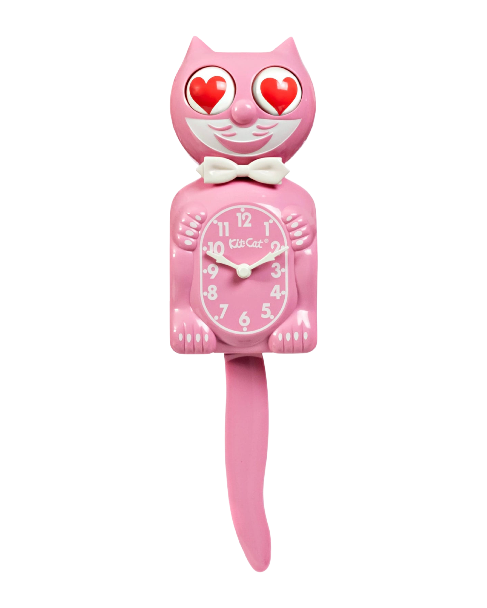 キットキャットクロックピンクハートアイpinksatinkit-catklock Pink Satin Kit-Cat Klock - Heart Eyes – Elm