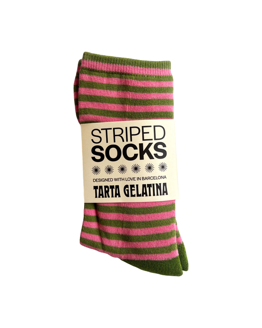 Striped Socks: Pistachio Rosé
